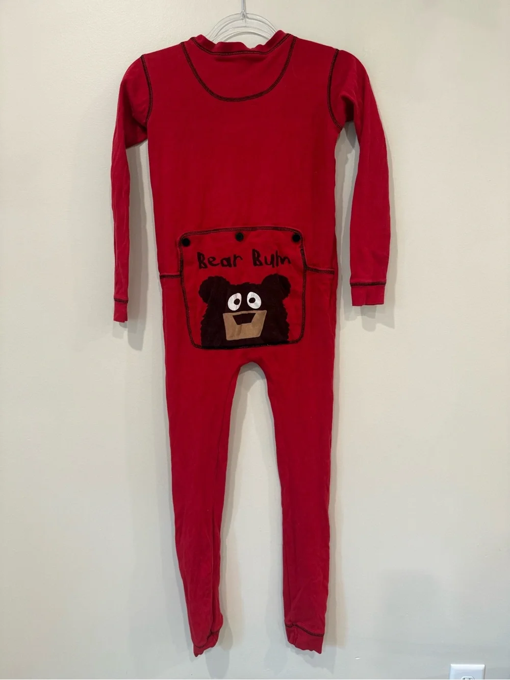 Lazy One Bear Bum Red Kids One-Piece Pajamas